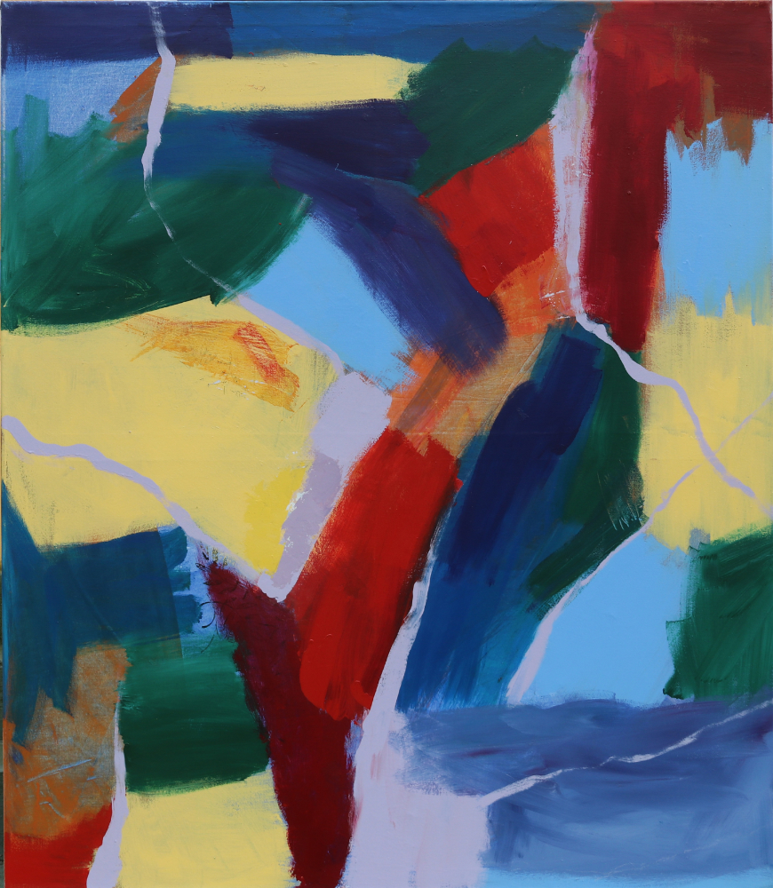 Geheime Fluchtwege, 2023 Acryl- und Industriefarben auf Lw 150 x 130 cm